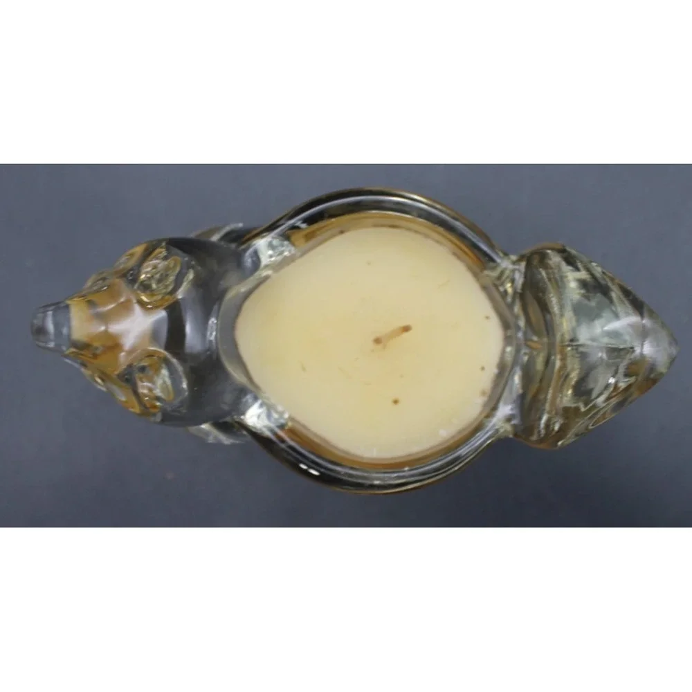 Vintage Avon Glass Squirrel Votive Candle Holder Clear Glass Woodland Decor
